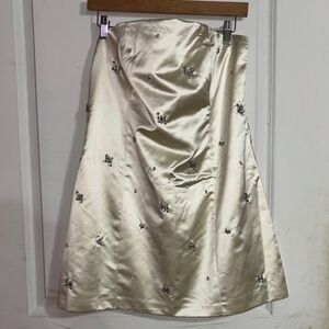 Abercrombie & Fitch Cream A-Line Dress with Embellishments